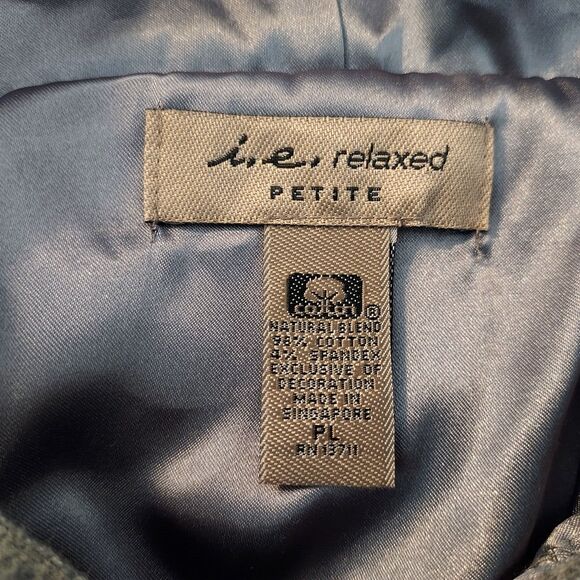 i.e. Relaxed Jacket Zip Up Womens Size PL Stretch Gray Ruched Long Sleeve Casual - Picture 7 of 12